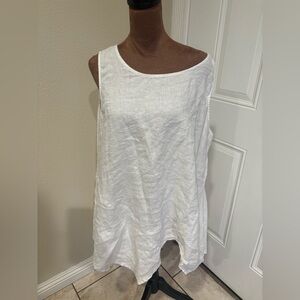 For Cynthia White Linen Tank Top